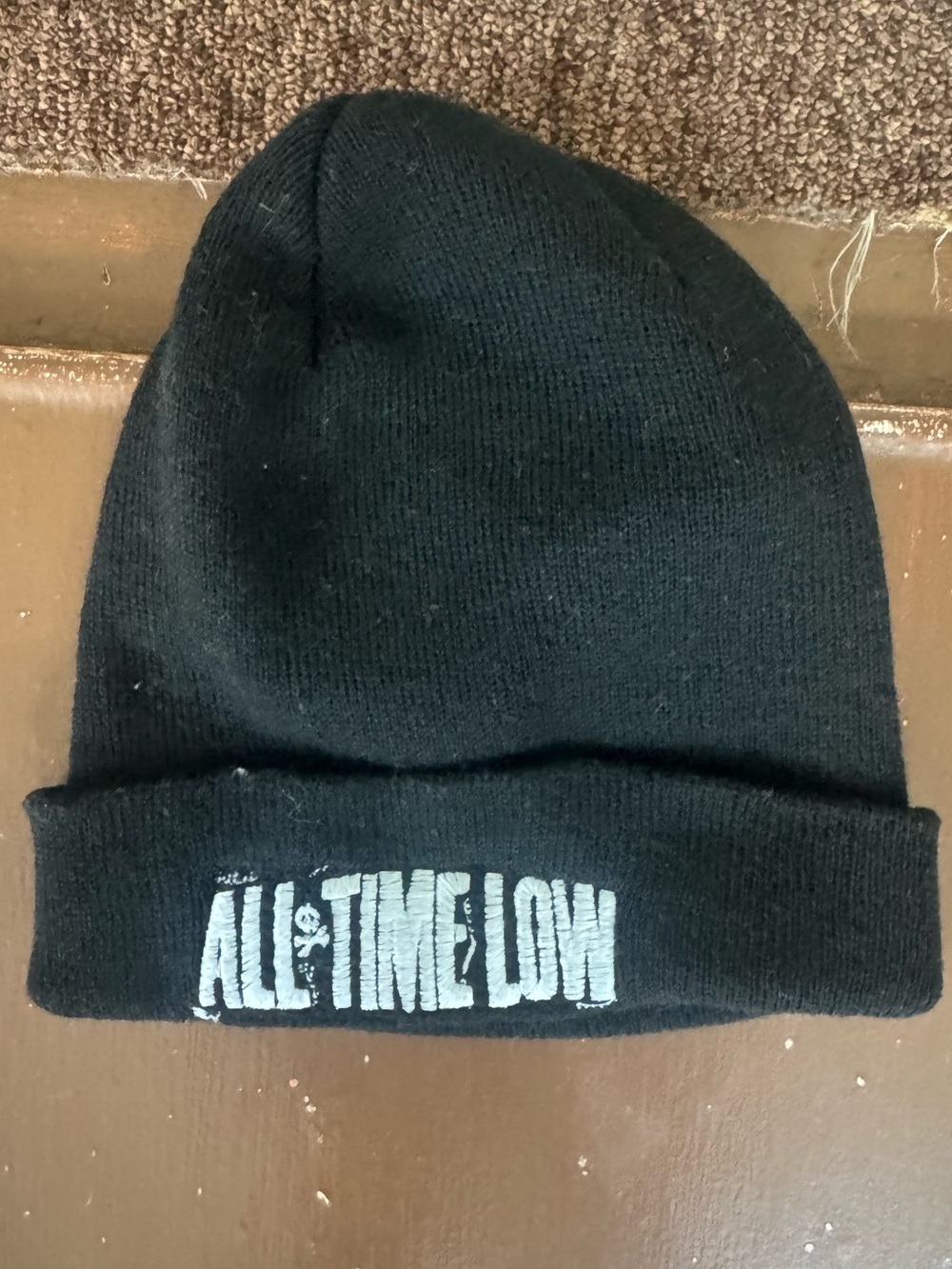 Black All Time Low Acrylic Beanie - Folded Cuff
